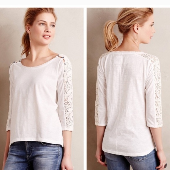 Anthropologie Tops - 🍬Anthro. little yellow button Mabel knit top S